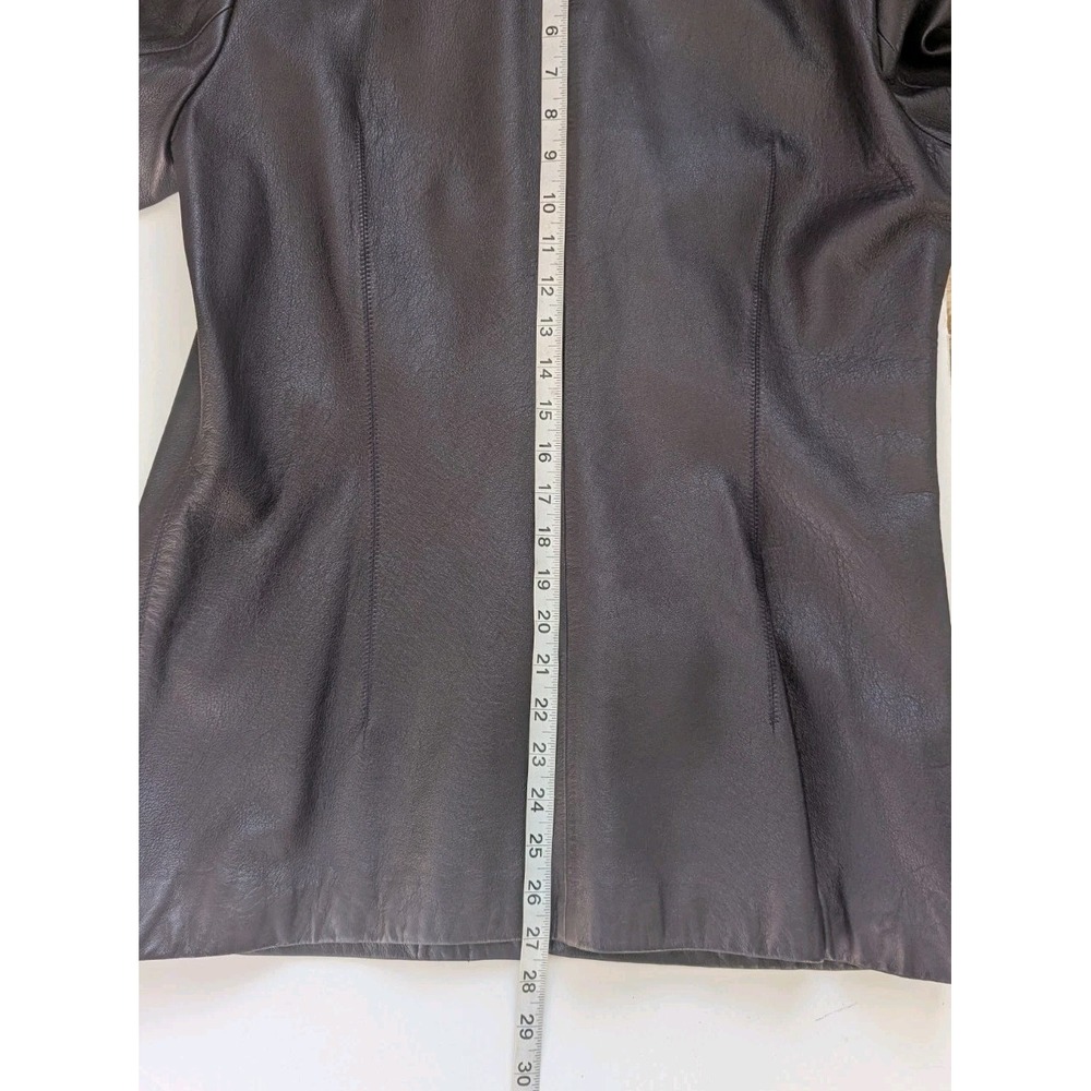 BCBG Exclusively Nordstrom 100% Leather Jacket Womens L One Button Blaze Purple - Picture 8 of 9